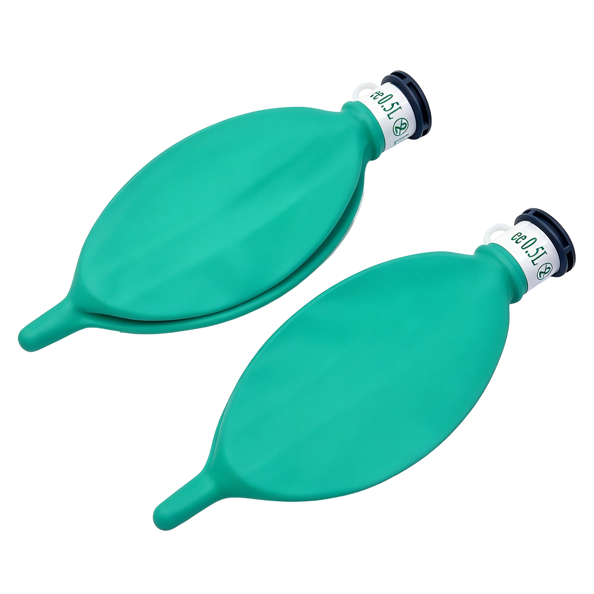 Latex-free disposable breathing bag with nitrile and neoprene bag body and PVC connector, 3L