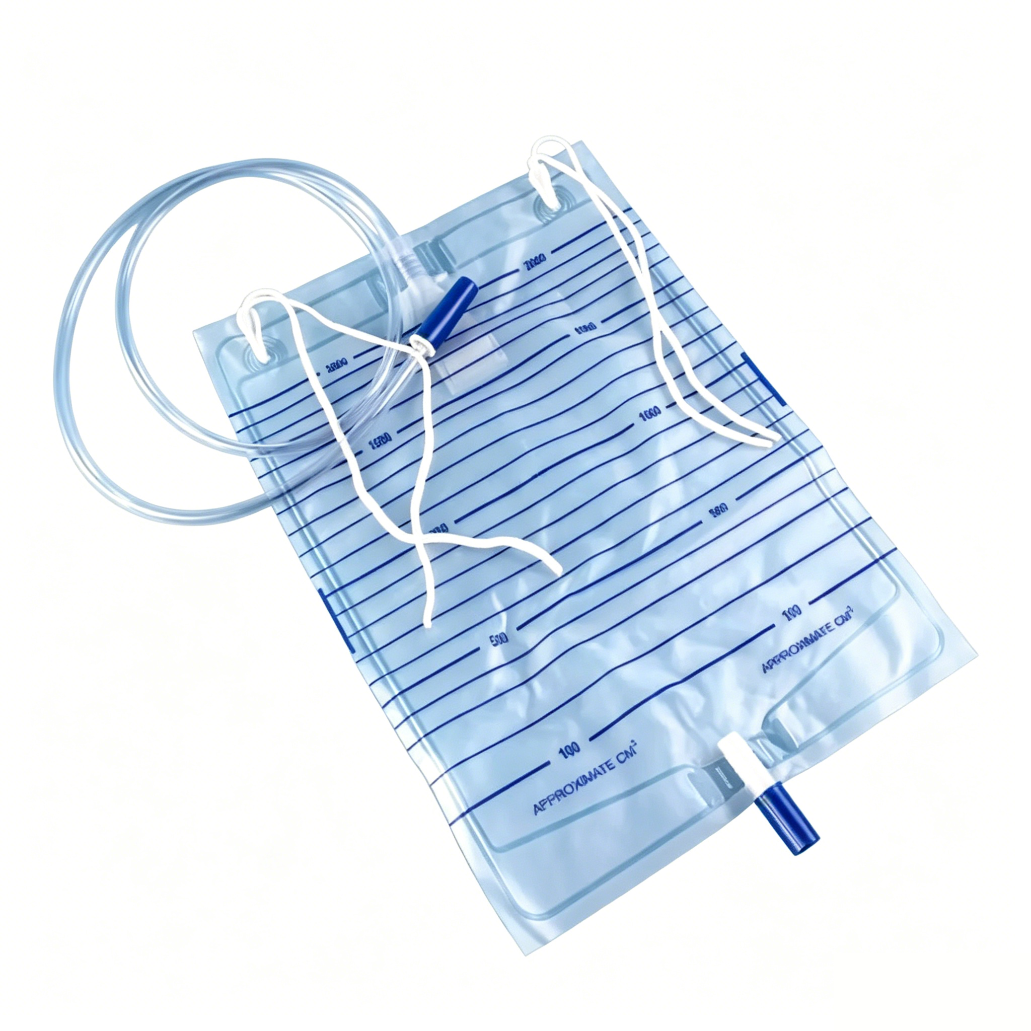 Disposable Urine Drainage Bag with 2000ml Capacity – Sterile Urinary Collection Bag with Anti-Reflux Valve for Bedside and Leg Use