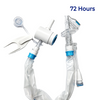 Closed suction catheters in sizes 5Fr to 16Fr arranged side by side