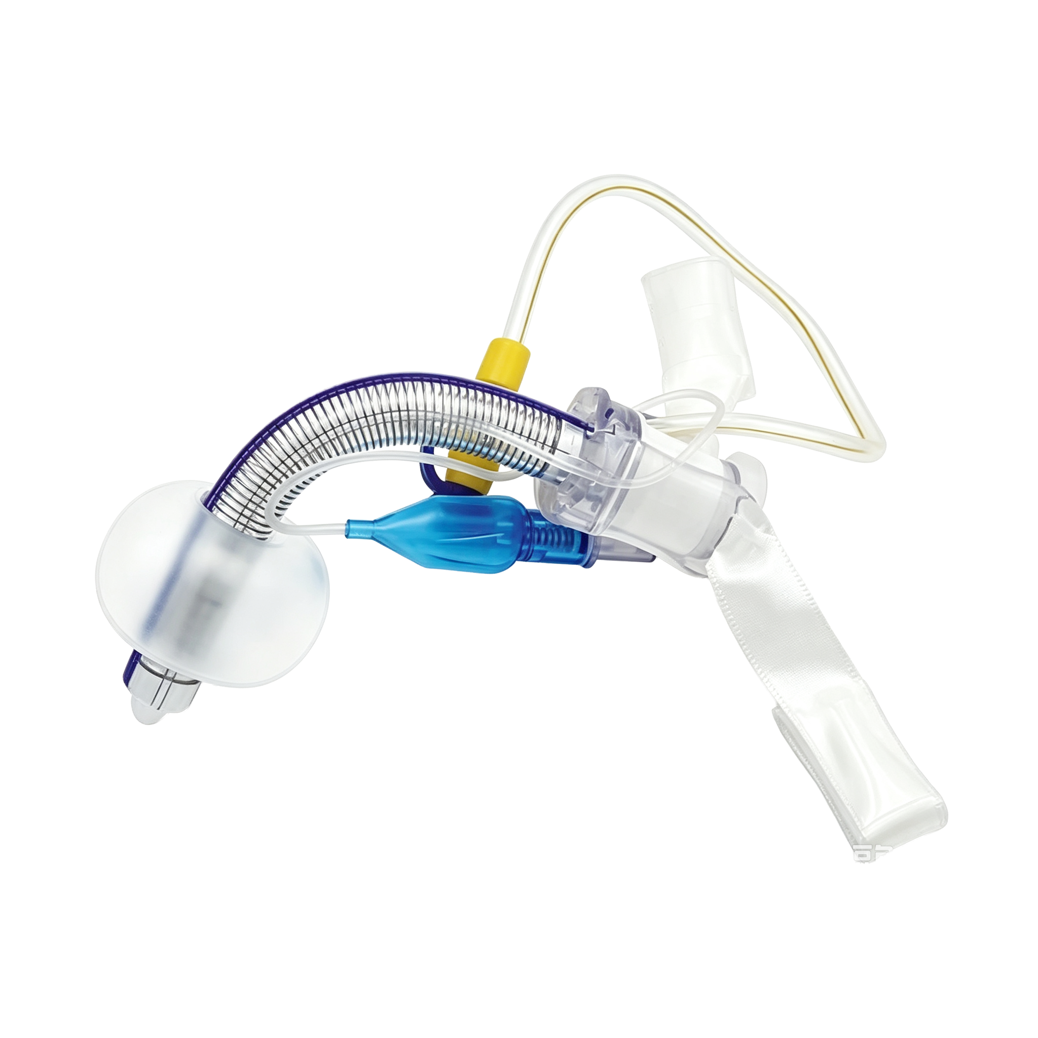 Reinforced cuffed tracheostomy tube with spring-reinforced tube and low-pressure cuff