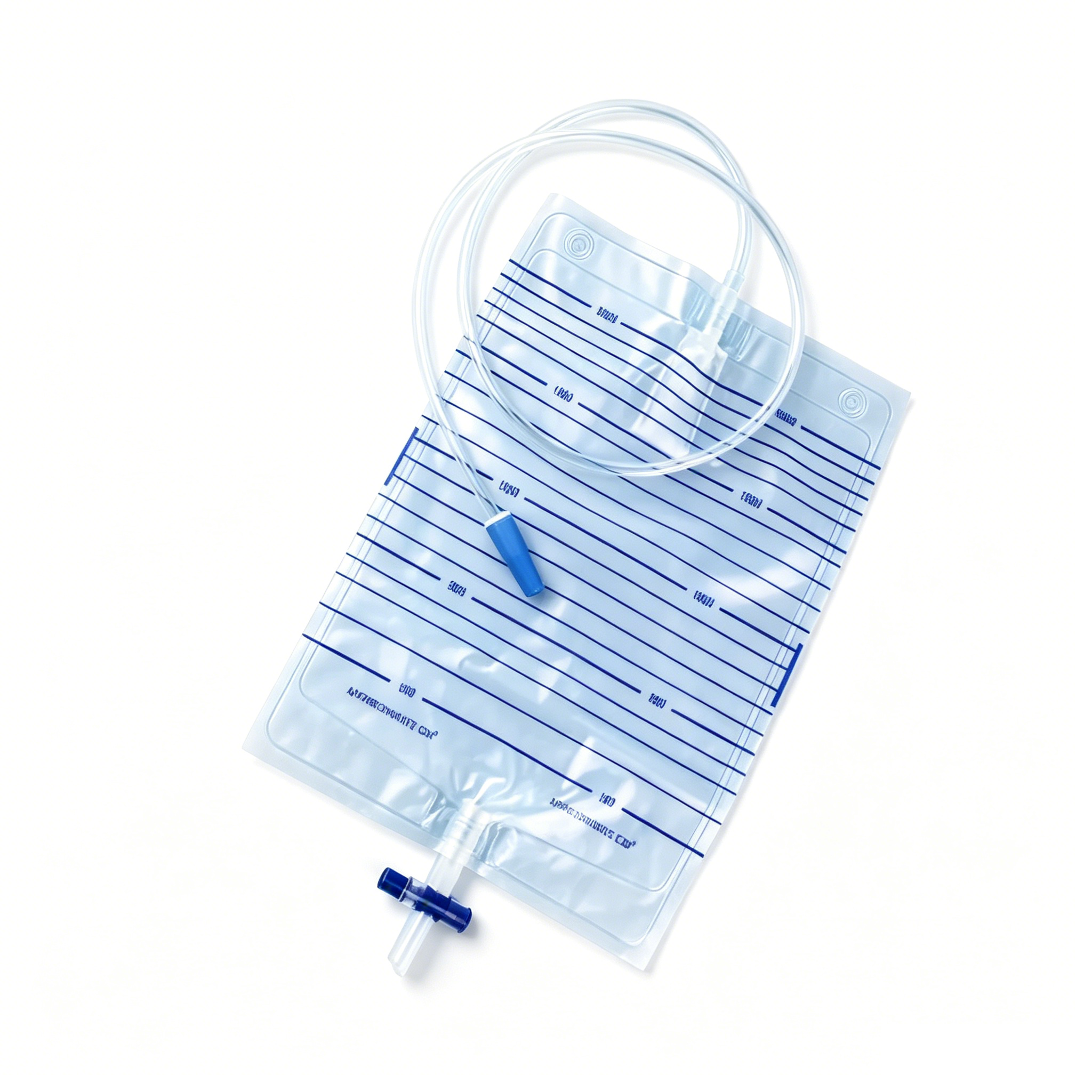 Disposable Urine Drainage Bag with 2000ml Capacity – Sterile Urinary Collection Bag with Anti-Reflux Valve for Bedside and Leg Use