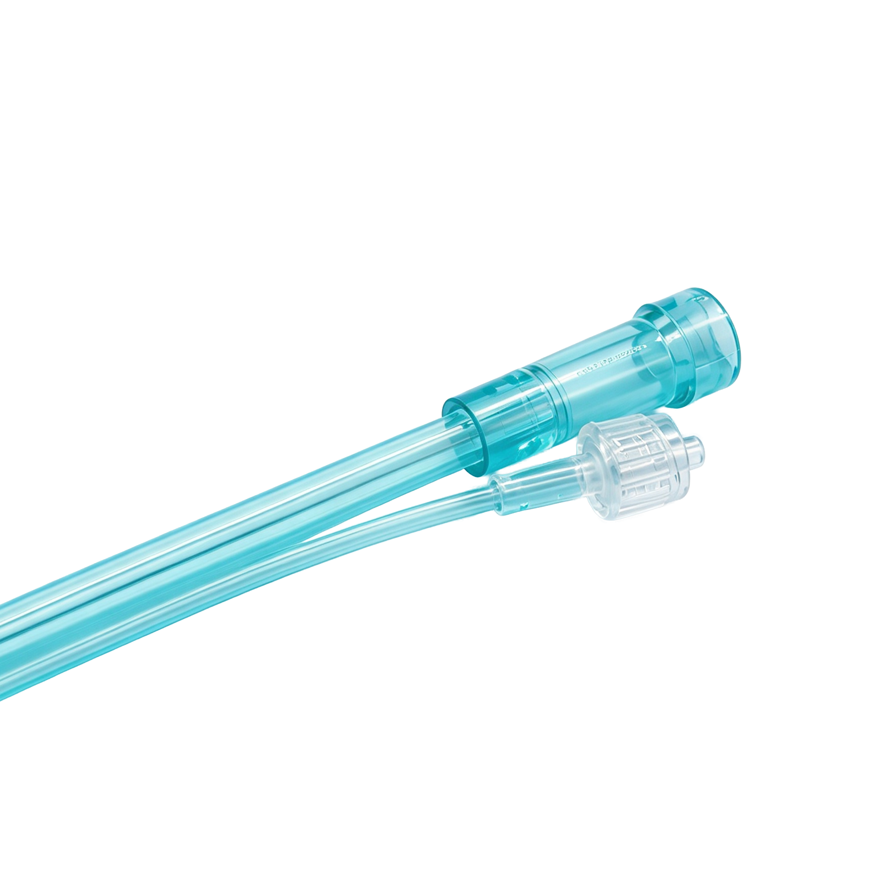EtCO2 nasal cannula with CO2 sampling line and oral sampling port for adult capnography monitoring