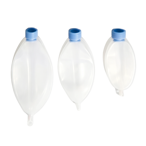 Silicone rebreathing bags in 0.5L, 1L, 2L and 3L sizes