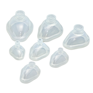 Reusable medical grade silicone anesthesia mask with soft transparent cushion, size 4