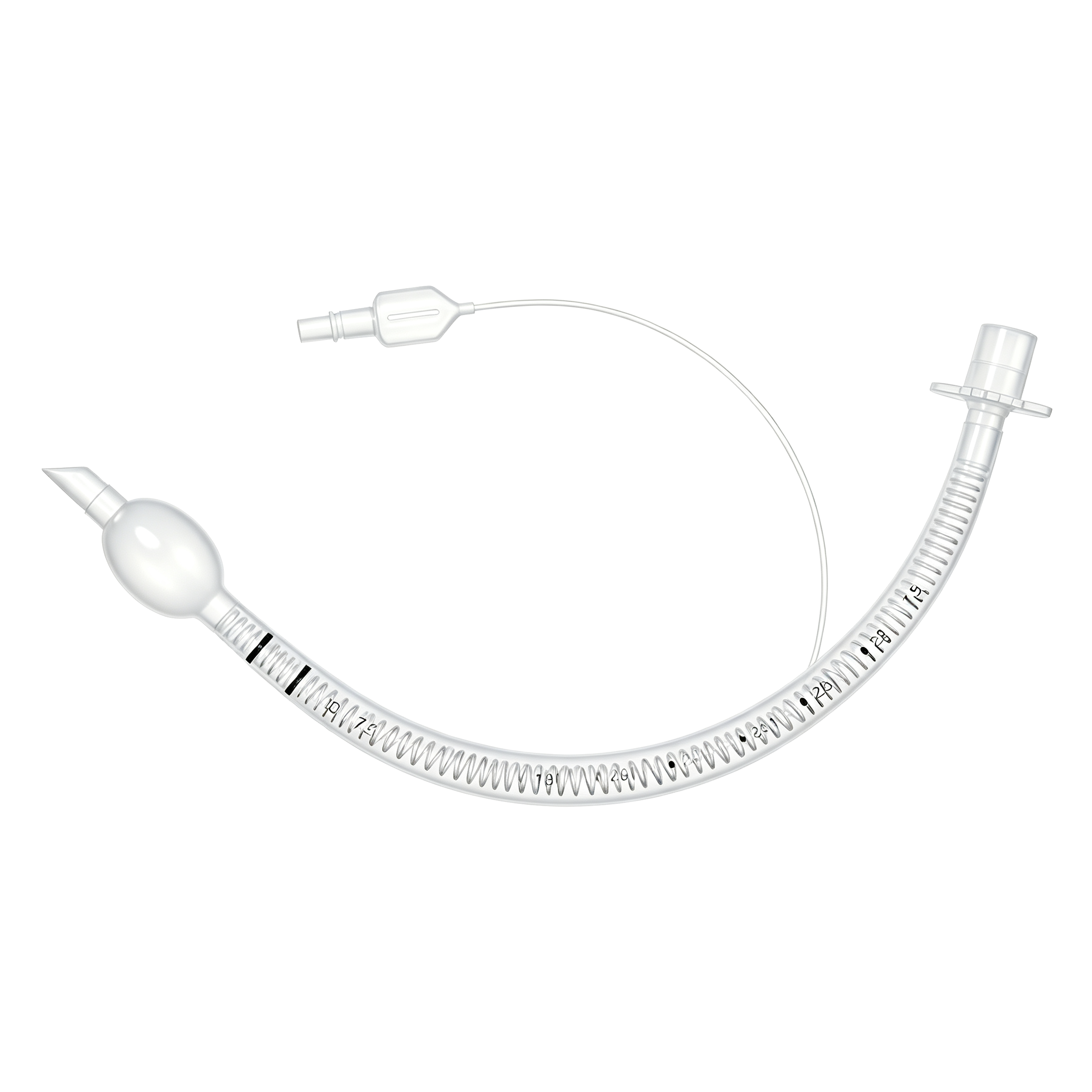 Reinforced armoured cuffed endotracheal tube with spring-reinforced wall