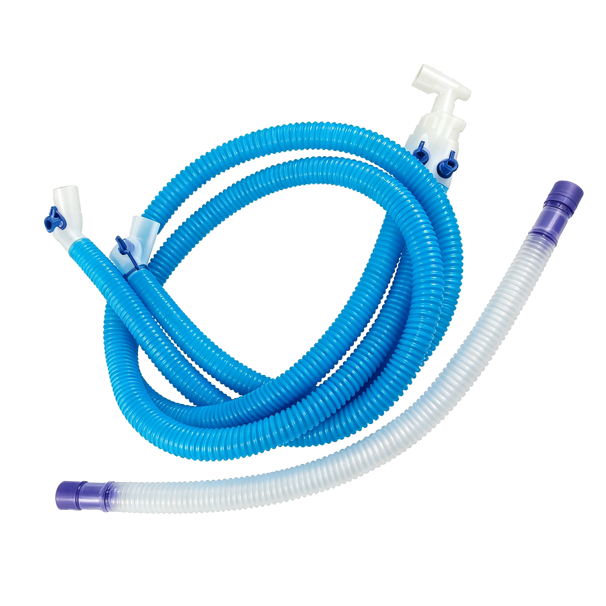Single heated breathing circuit with heated wire in the inspiratory limb