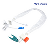 Irrigation port on a closed suction catheter for flushing the lumen