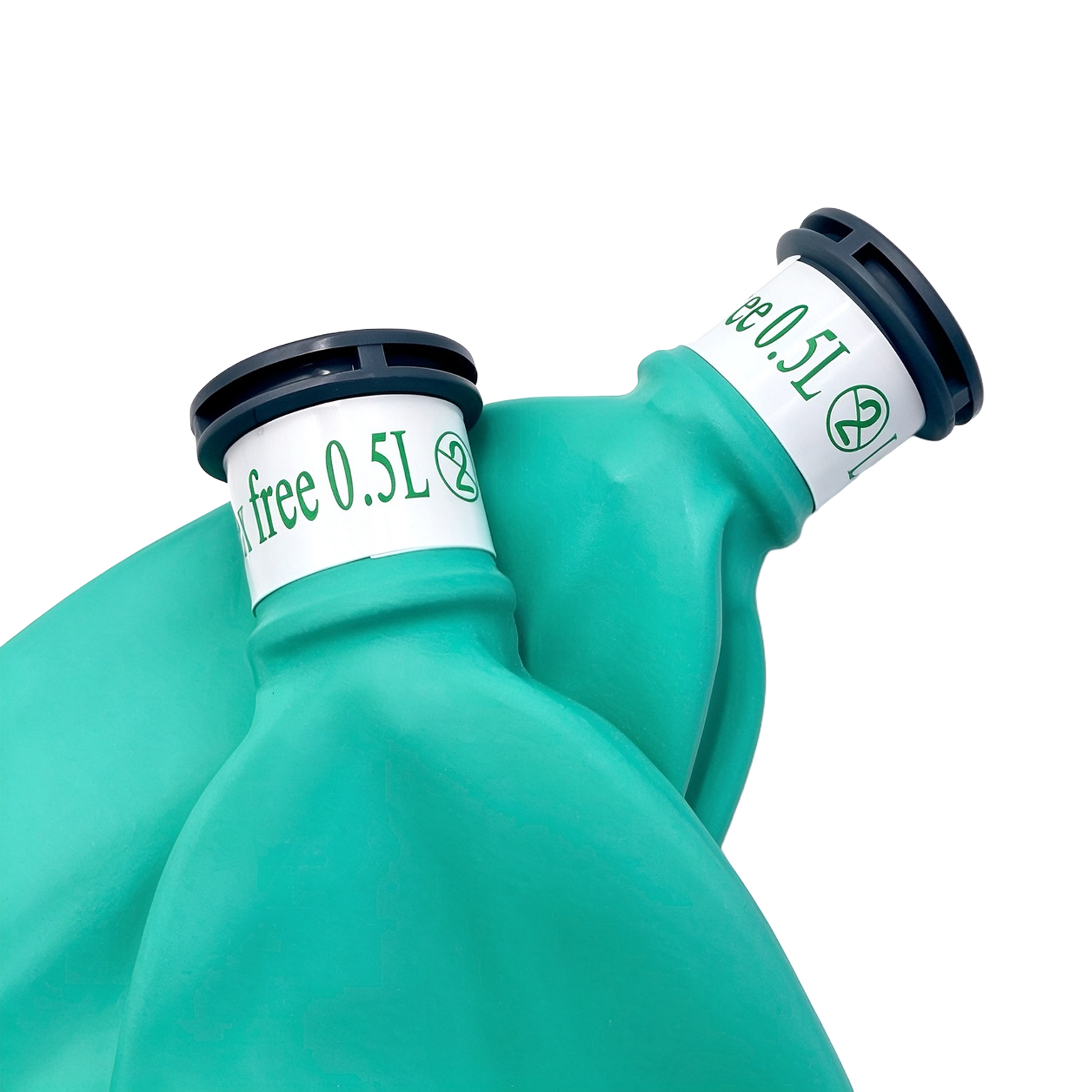 Latex-free disposable breathing bag with nitrile and neoprene bag body and PVC connector, 3L
