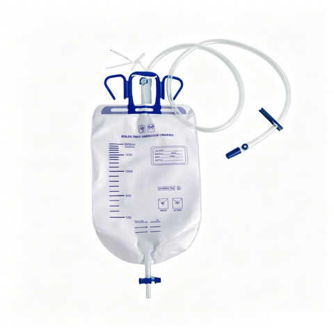 Disposable Urine Drainage Bag with 2000ml Capacity – Sterile Urinary Collection Bag with Anti-Reflux Valve for Bedside and Leg Use