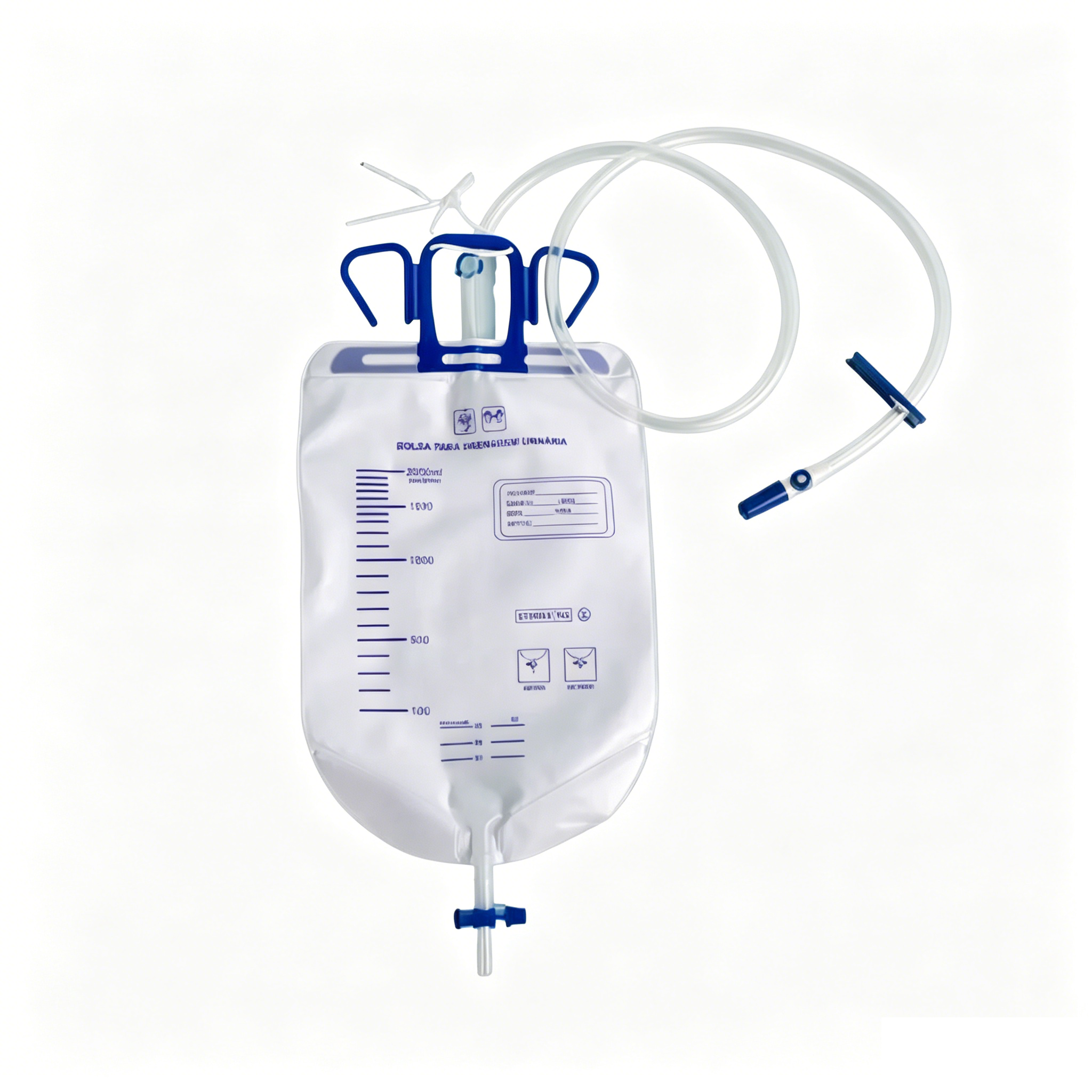 Disposable Urine Drainage Bag with 2000ml Capacity – Sterile Urinary Collection Bag with Anti-Reflux Valve for Bedside and Leg Use